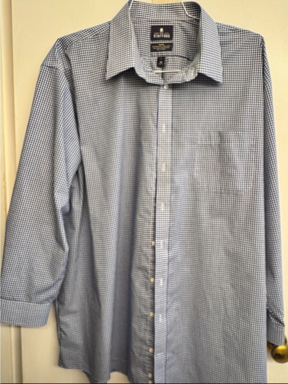 Stafford Tailored Culture Travel Shirt Easy Care, Button-Up, Sizes Big 19 34/35 - Picture 4 of 8